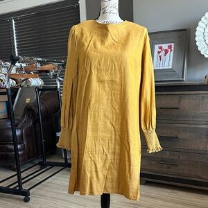New York & Company Mustard Long Sleeve Dress